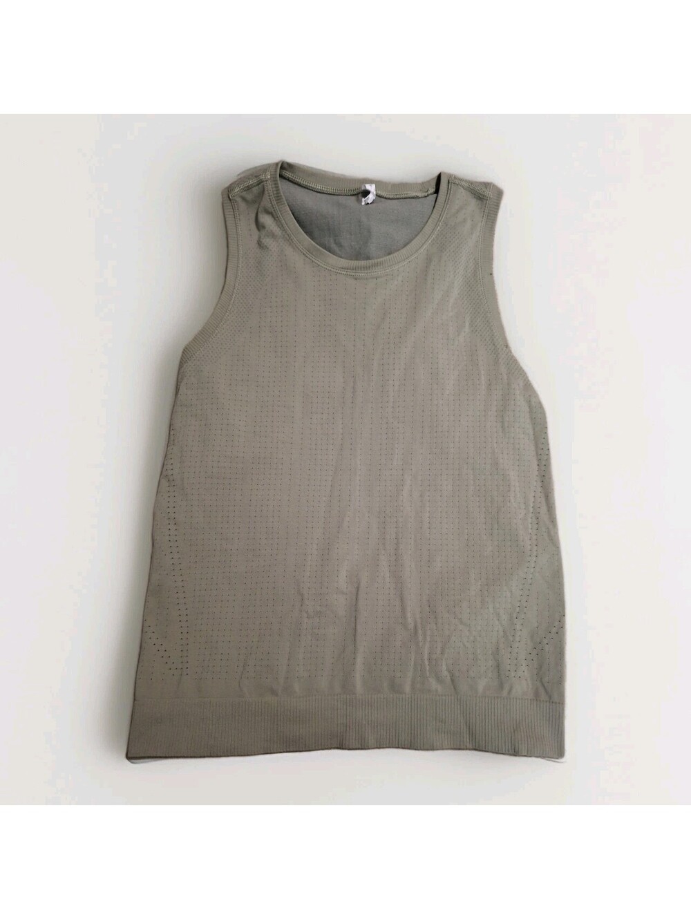 Athleta Momentum Seamless Perforated Tank XS Olive Green Yoga Gym